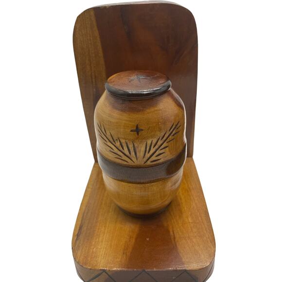 MCM Handmade wood bookends‎ 70s - Picture 4 of 8